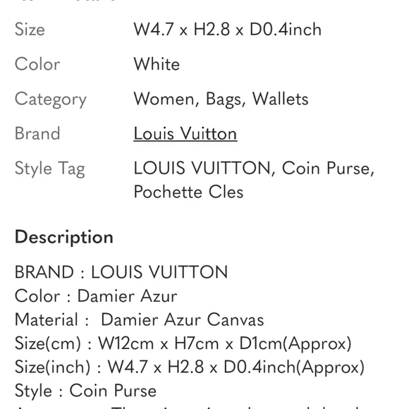 Louis Vuitton Damier Azur Key Pouch with Gold Hardware AUTHENTIC - Picture 6 of 6